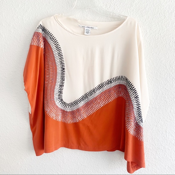 Diane Von Furstenberg Tops - Diane Von Furstenberg Hanky Embellished Poncho